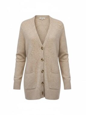 Madewell Merino Wool Cardigan M Neutral V Neck Button Front Coastal Grandma
